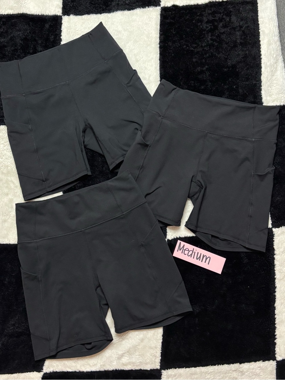 Fabletics Black Athletic High-Rise Bike Shorts 1 pair